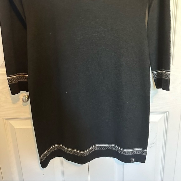 Neve Woman's Sweater Dress Merino Wool Polyester Blend Nordic Fairisle Size M - Picture 4 of 11